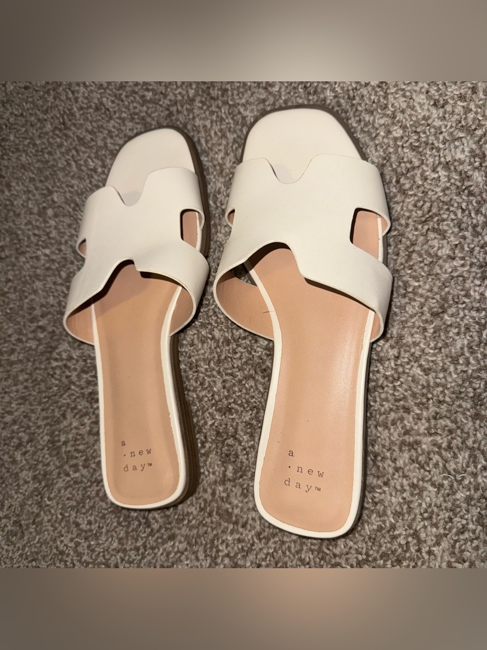 Women's White Slip-On Slide Sandals by a new day